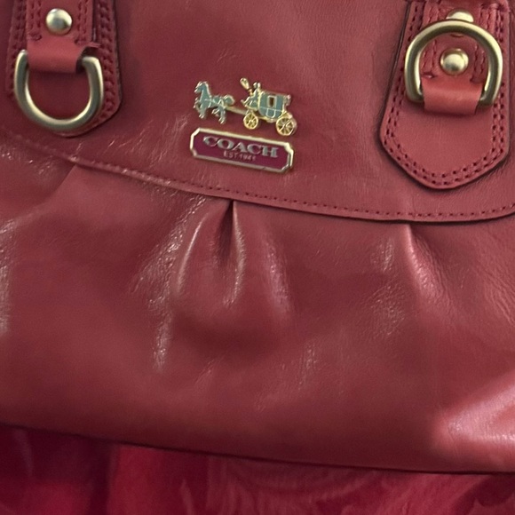 Coach #12937 Madison Sabrina Satchel Bag Beautiful Deep Pink Good Condition - Picture 2 of 9